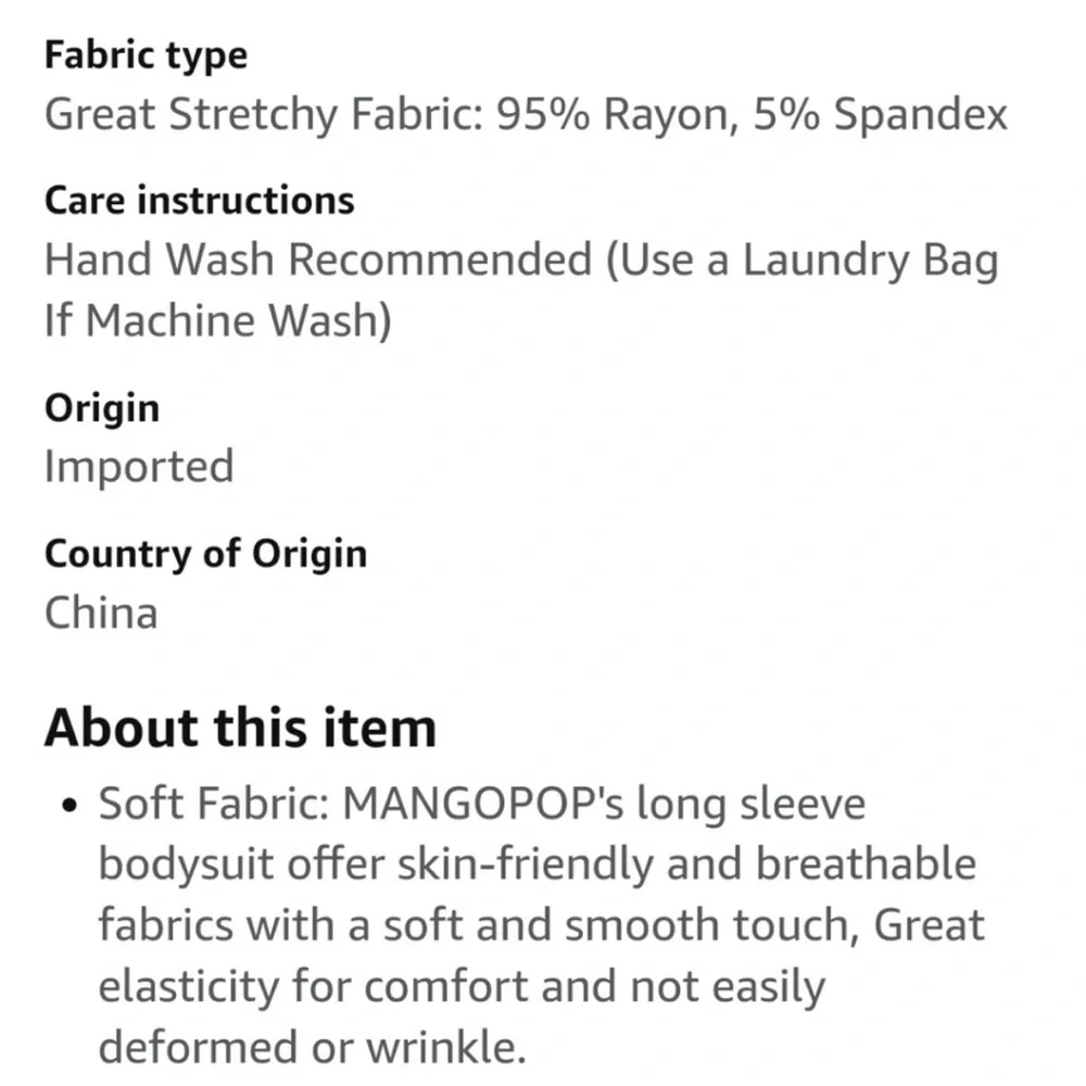 Mangopop NWT Vneck Long Sleeve Bodysuit with snap closure Size Small - Picture 7 of 8